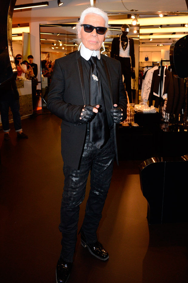 Karl Lagerfeld at the Karl Lagerfeld collection launch at Selfridges in London