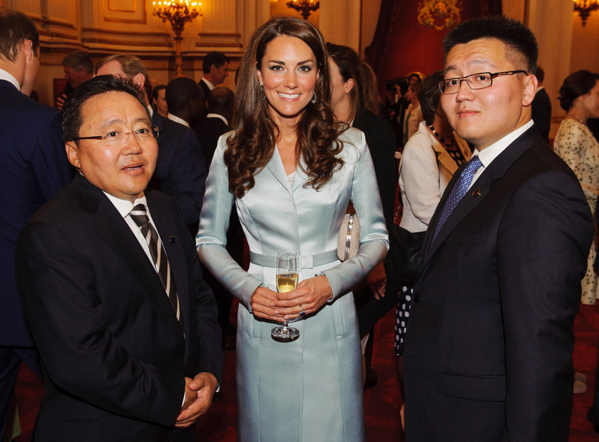 Kate Middleton, the President of Mongolia and Erdene Elbegdor