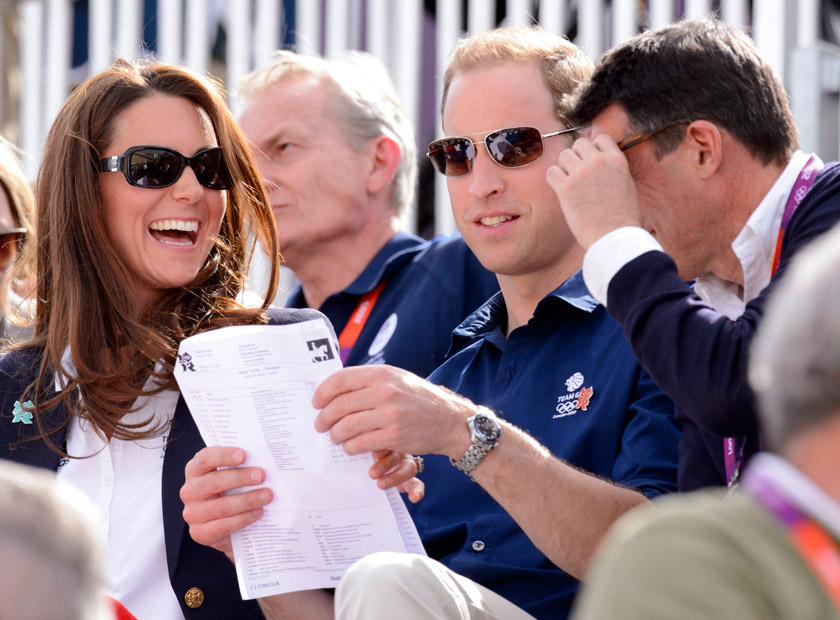 Kate Middleton and Prince William cheer on Zara Phillips at the Olympics