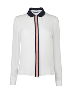 Jaeger Grosgrain Placket Blouse