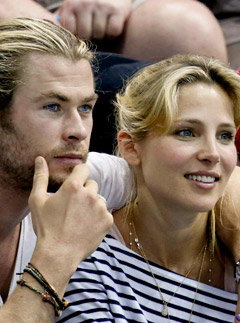 Chris Hemsworth and Elsa Pataky at the London 2012 Olympics