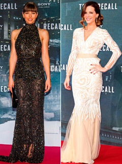 Jessica Biel and Kate Beckinsale at the Berlin premiere of Total Recall