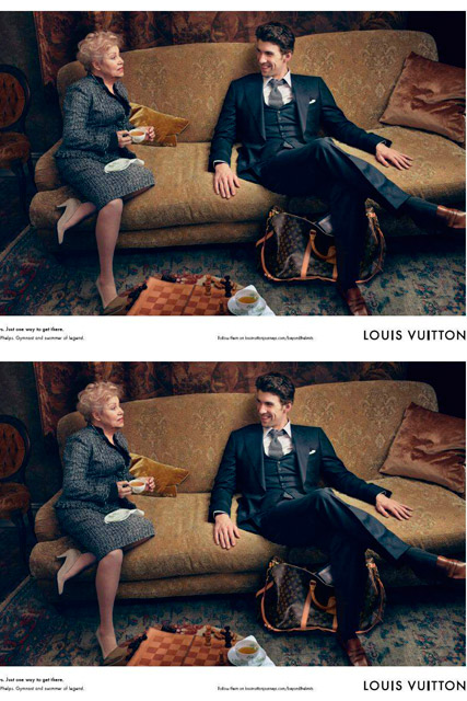Louis Vuitton Core Values advertising campaign featuring Michael Phelps and Larisa Latynina