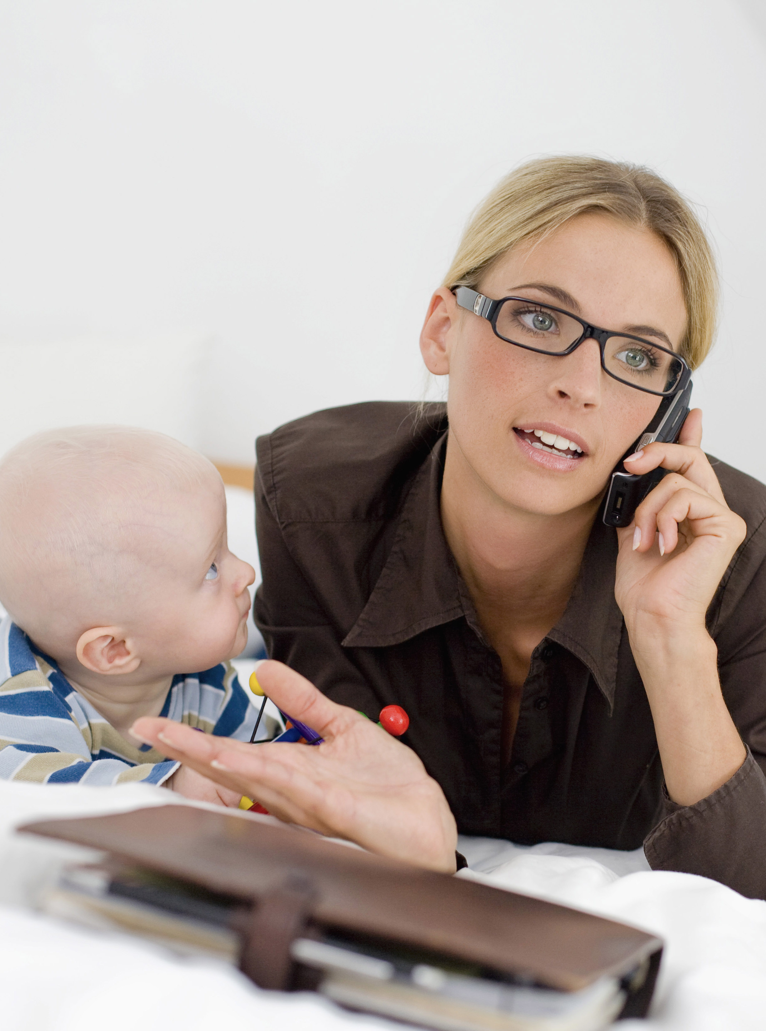 Working mother with baby
