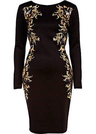 River Island baroque bodycon dress, &pound;40