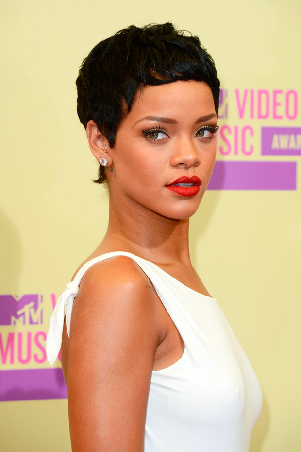 Rihanna shows off new cropped hairstyle at the MTV Video Music Awards 2012 in Los Angeles