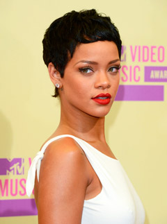 Rihanna shows off new cropped hairstyle at the MTV Video Music Awards 2012 in Los Angeles