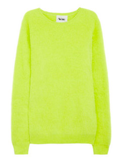 Acne Angora-Blend Acid Lime Sweater