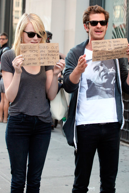 Emma Stone and Andrew Garfield Emma Stone and Andrew Garfield