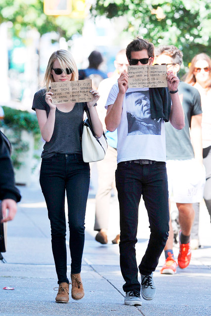 Emma Stone and Andrew Garfield Emma Stone and Andrew Garfield