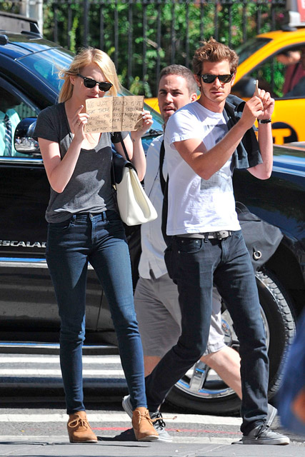 Emma Stone and Andrew Garfield Emma Stone and Andrew Garfield