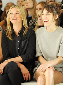 Kate Moss and Alexa Chung at Mulberry's spring/summer 2013 London Fashion Week show