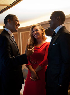 Beyonce, Jay-Z and Barack Obama