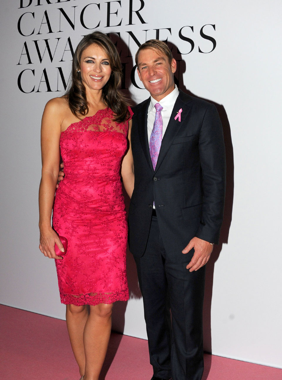 Liz Hurley - Breast Cancer Awareness - Estee Lauder - Shane Warne - Marie Claire - Marie Claire UK