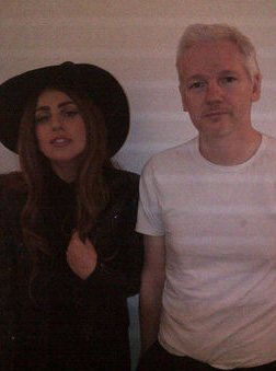 Lady Gaga meets with Julian Assange