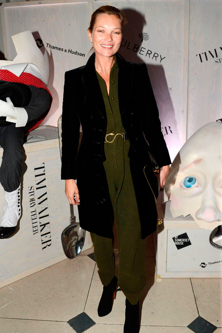 Kate Moss the launch of the Tim Walker Story Teller exhibition at Somerset House