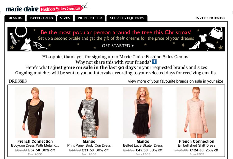 Shop the January sales with ease with Marie Claire Fashion Sales Genius