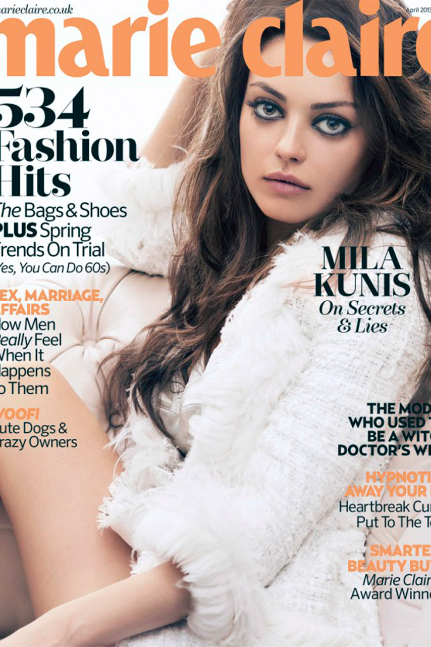 Cover Girls: Mila Kunis on Marie Claire UK April 2013