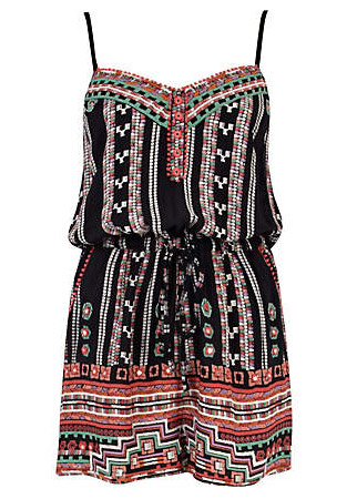 River Island Black Tribal Print Strappy Playsuit, �20 - Festival Essentials