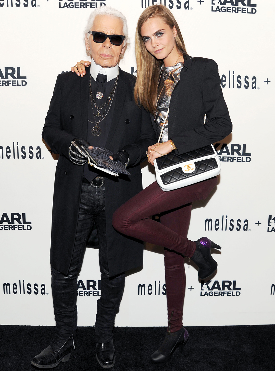 Cara Delevingne and Karl Lagerfeld Melissa