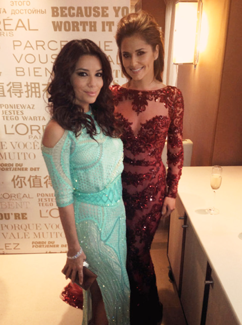 Eva Longoria tweets picture with Cheryl Cole at Cannes