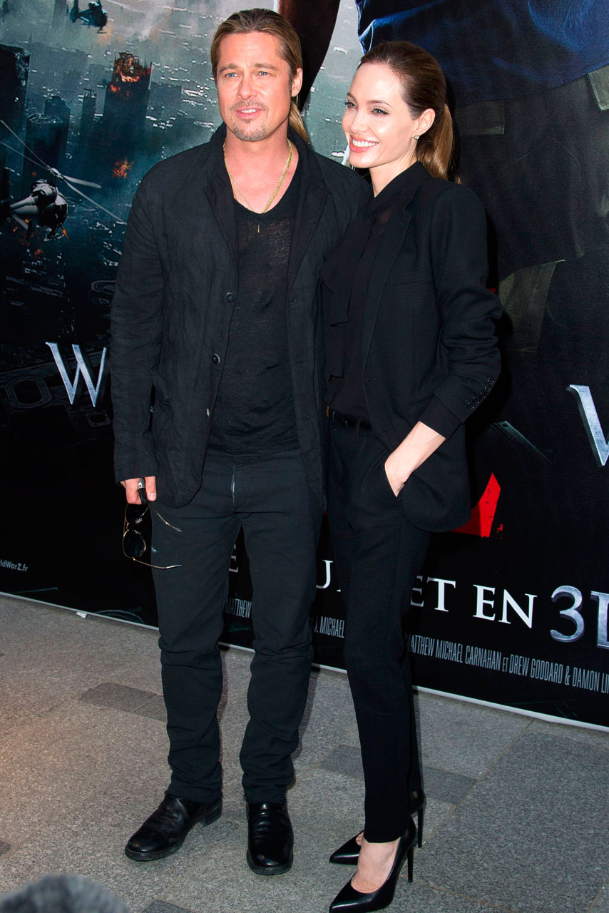 Angelina Jolie and Brad Pitt at the Paris premiere of World War Z Angelina Jolie and Brad Pitt at the Paris premiere of World War Z