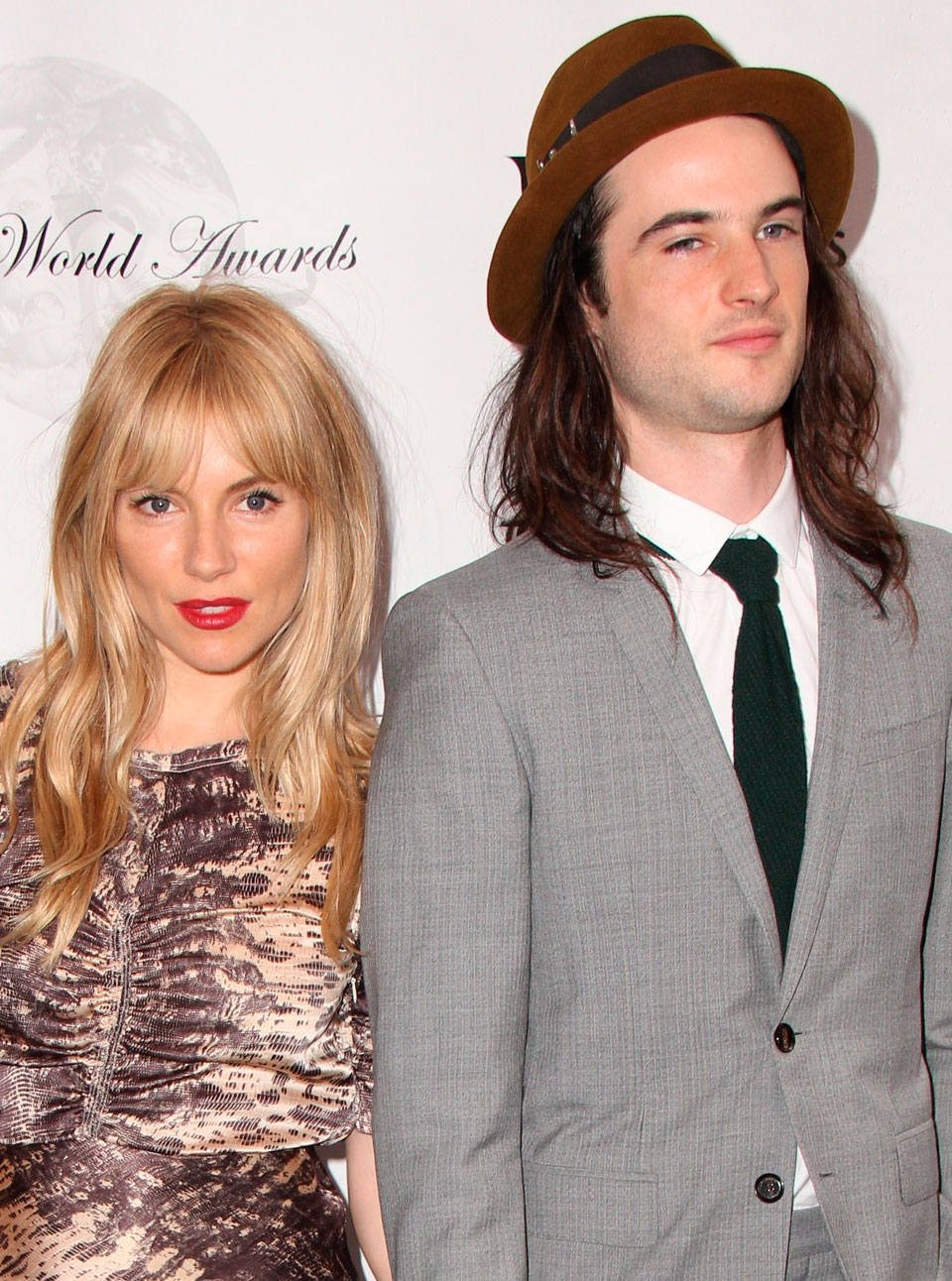 Sienna Miller and Tom Sturridge on the red carpet at the Theatre World Awards