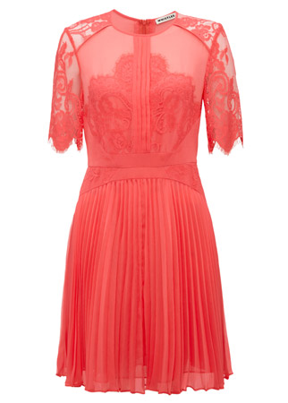 Whistles lace pleated dress, £145