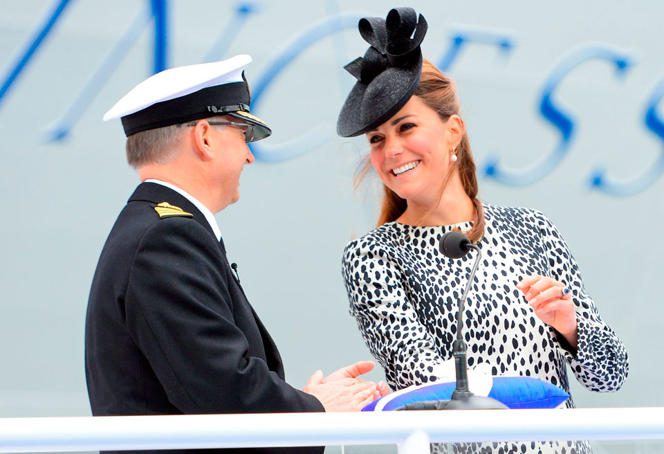 Kate Middleton launches the Royal Princess in Southampton