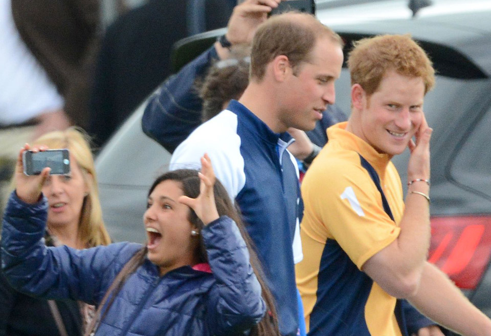Prince William and Harry cause hysteria at the polo