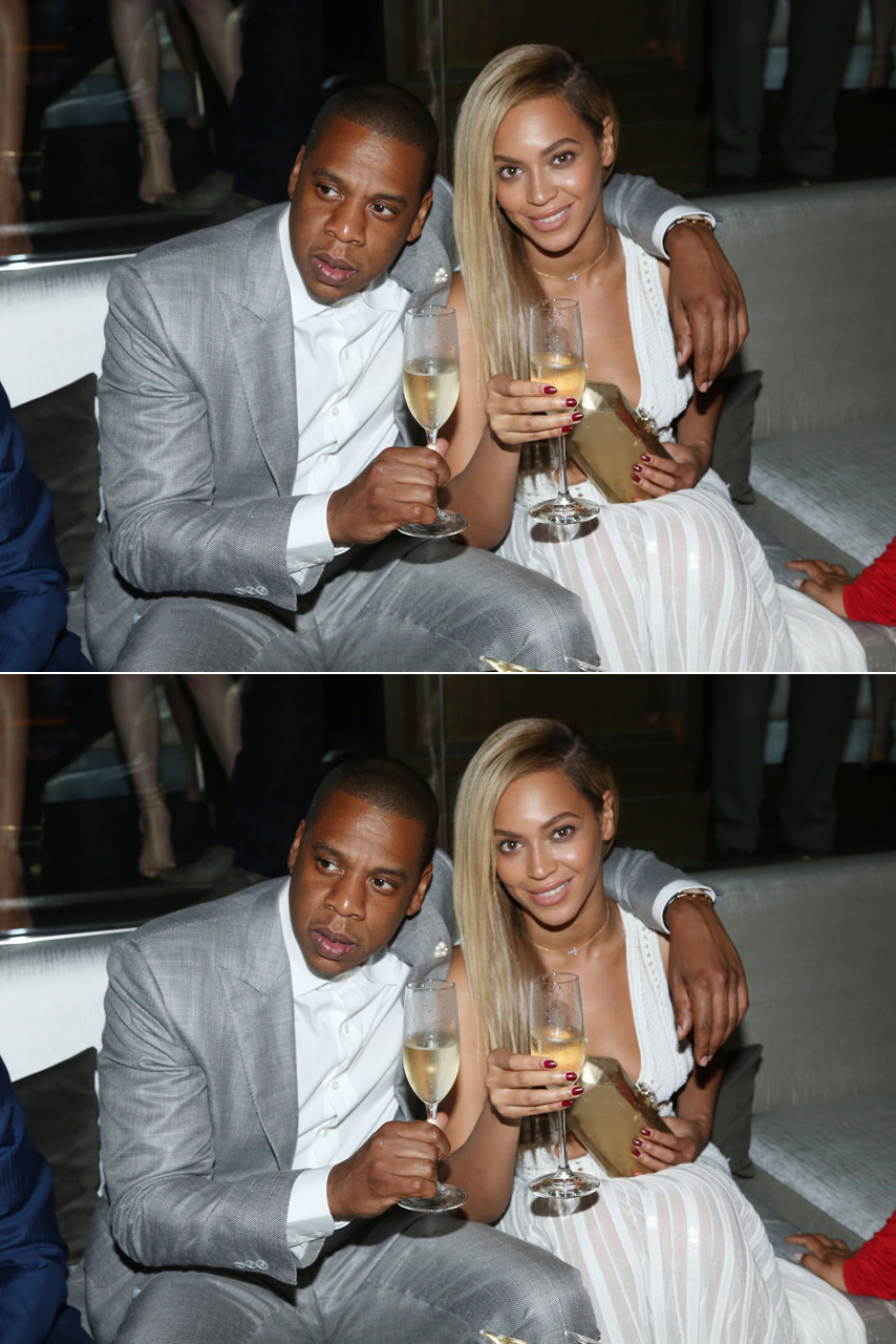 Jay-Z and Beyonce at the 10th anniversary party of the 40/40 club Jay-Z and Beyonce at the 10th anniversary party of the 40/40 club