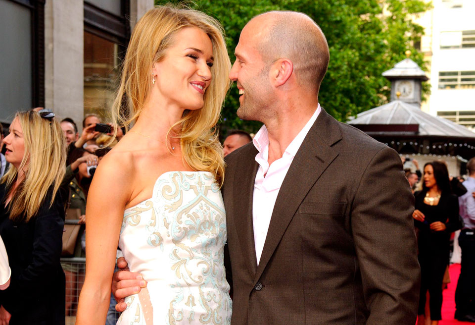 Rosie Huntington-Whiteley and Jason Statham on the red carpet in London