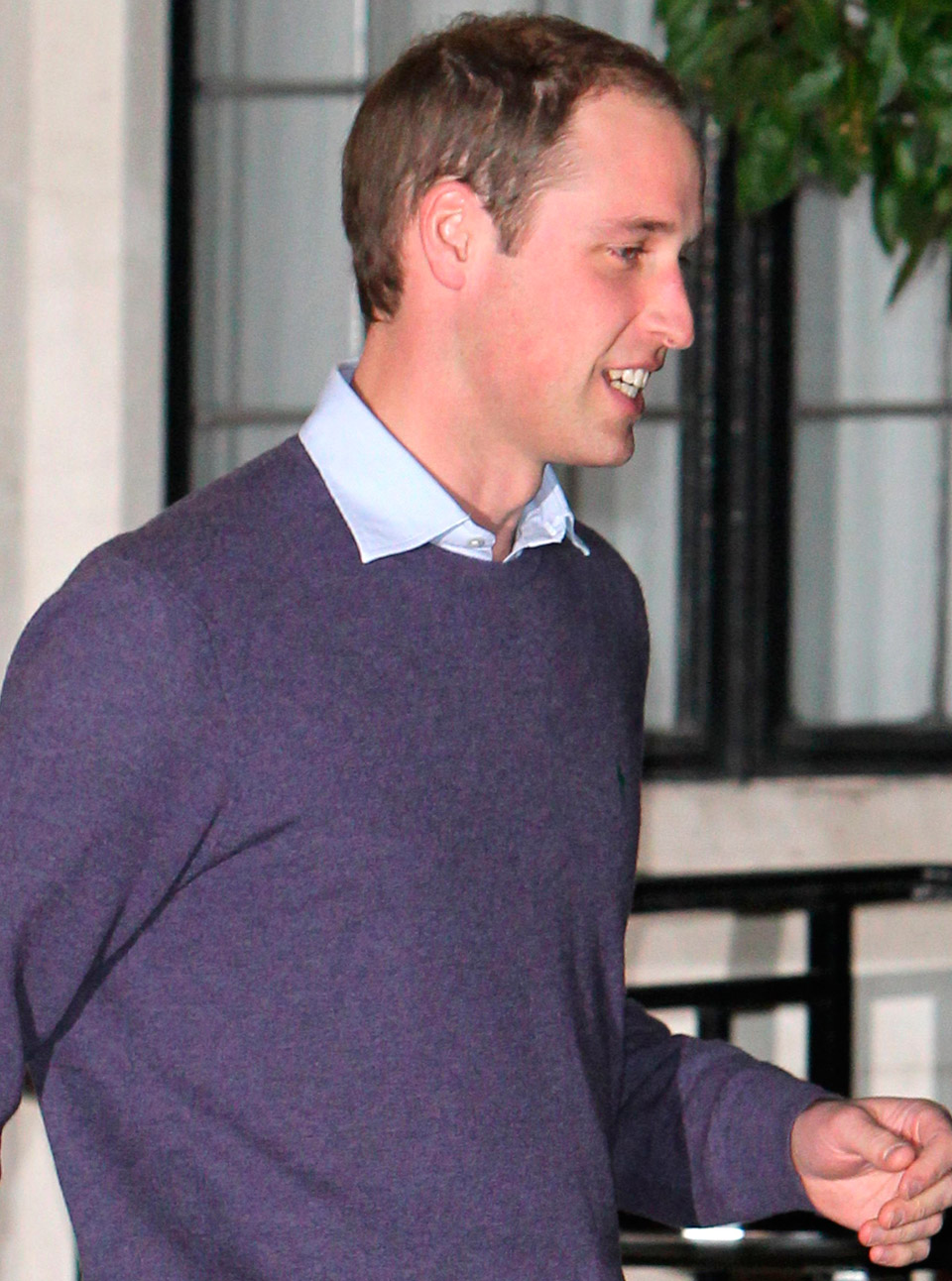 Prince William emerges from the King Edward   Hospital