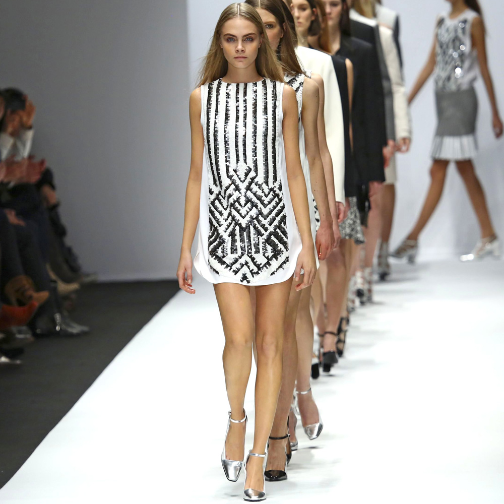 Models on the catwalk at New York Fashion Week