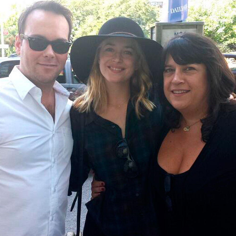 E L James and Dakota Johnson having lunch