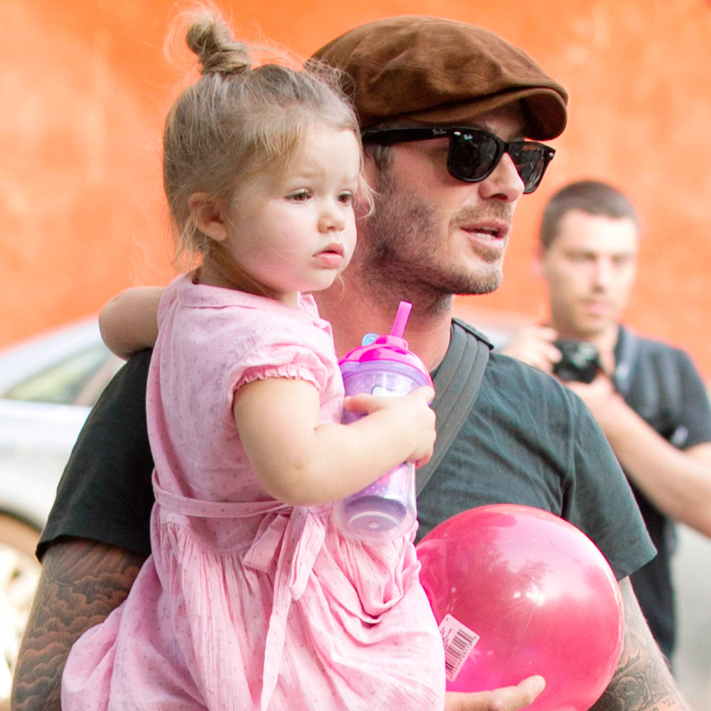 David Beckham and Harper at the park in New   York