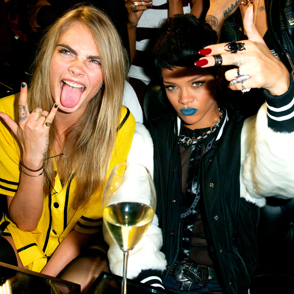Cara Delevingne and Rihanna at her River Island   launch party