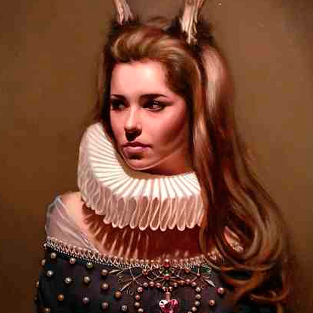 Cheryl Cole oil painting by Nikko Hurtado