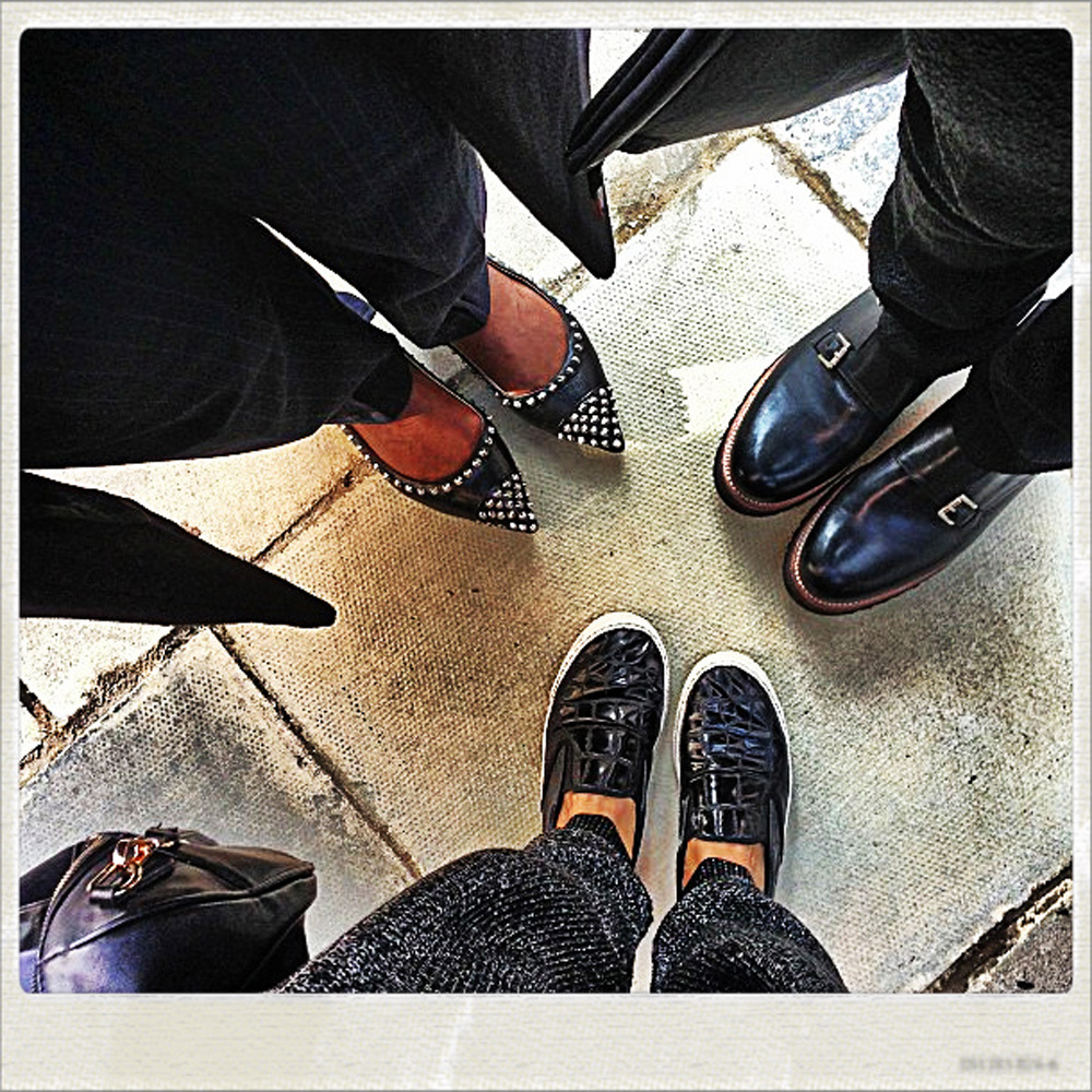 The Marie Claire team's shoes at London   Fashion Week SS14