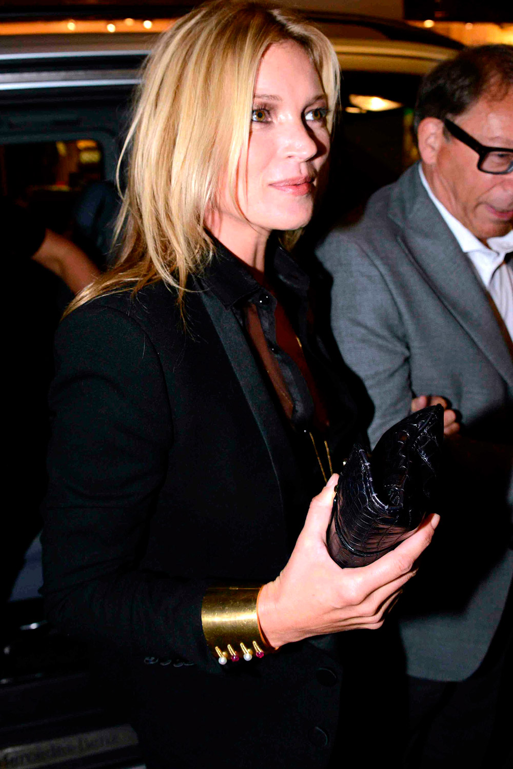 Kate Moss at the Stuart Weitzman store opening in Milan