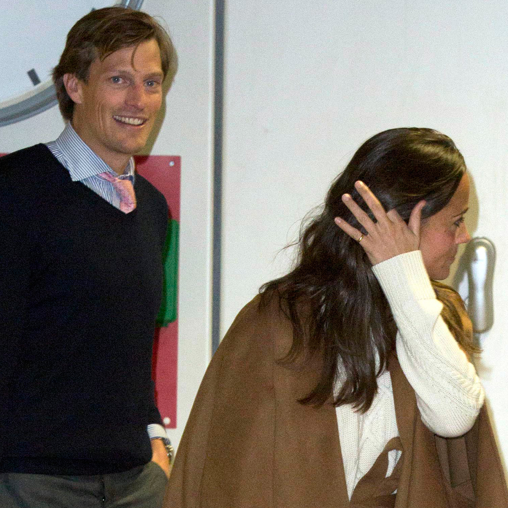 Pippa Middleton and Nico Jackson at Edinburgh airport