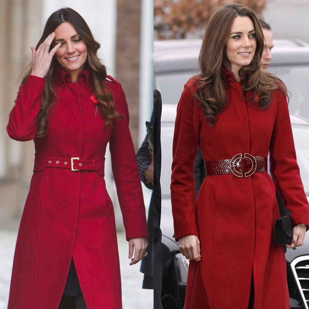 Kate Middleton rewears her LK Bennett crimson coat