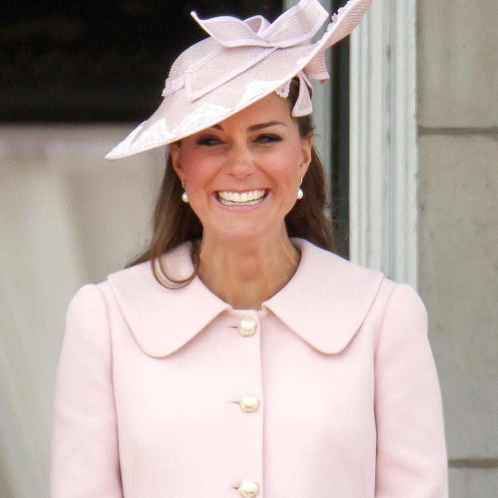 Kate Middleton with a pink hat and coat