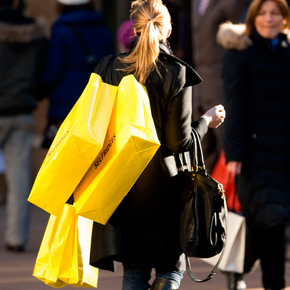 Shopping in the Christmas sales 