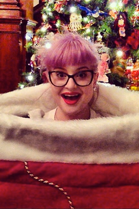Kelly Osbourne in a Christmas stocking Kelly Osbourne in a Christmas stocking