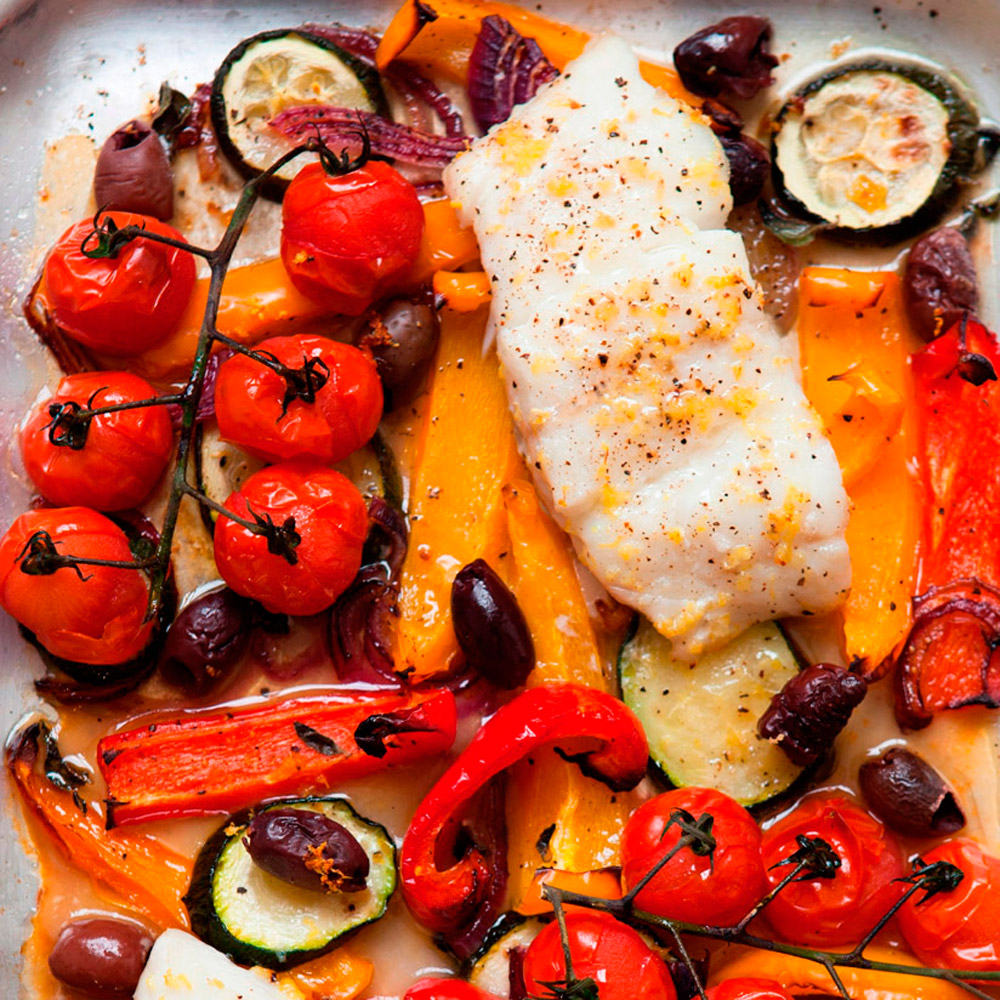 Healthy recipe for oven baked cod provencal