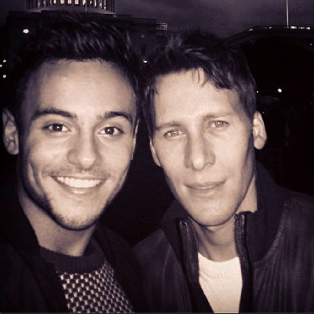 Tom Daley cosies up to Dustin Lance Black on Instagram