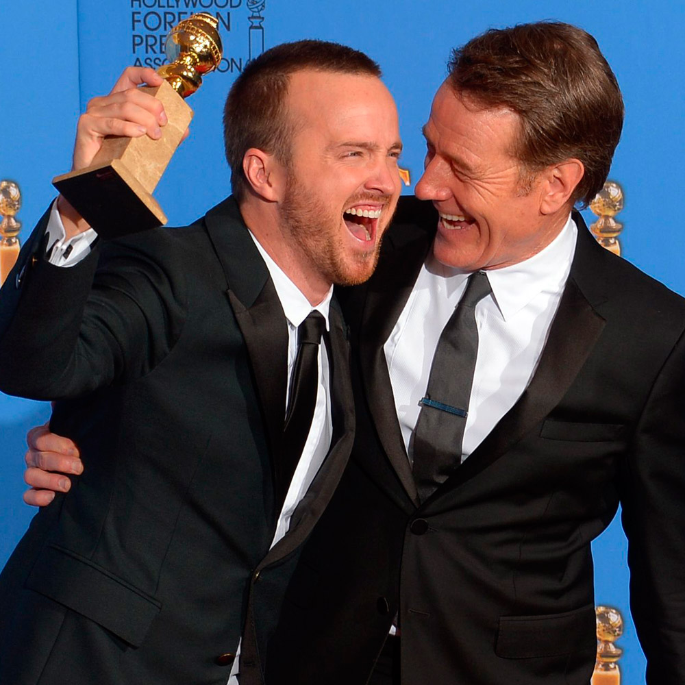 Bryan Cranston and Aaron Paul - Golden Globes 2014 Winners