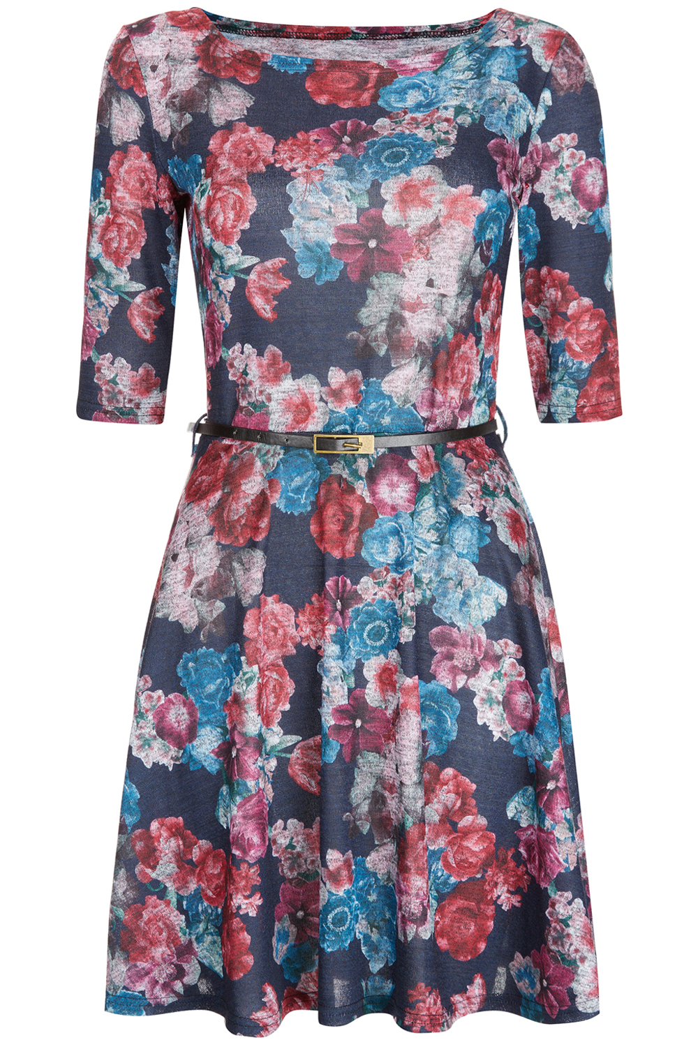 Primark Belted Floral Skater Primark Belted Floral Skater