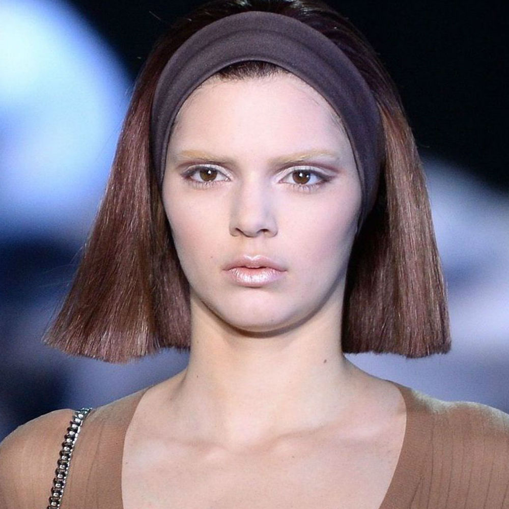 Kendall Jenner models for Marc Jacobs in a sheer top.